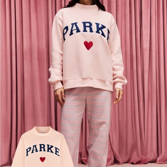 PARKE fleece Heart Varsity Mockneck - Picture 1 of 4